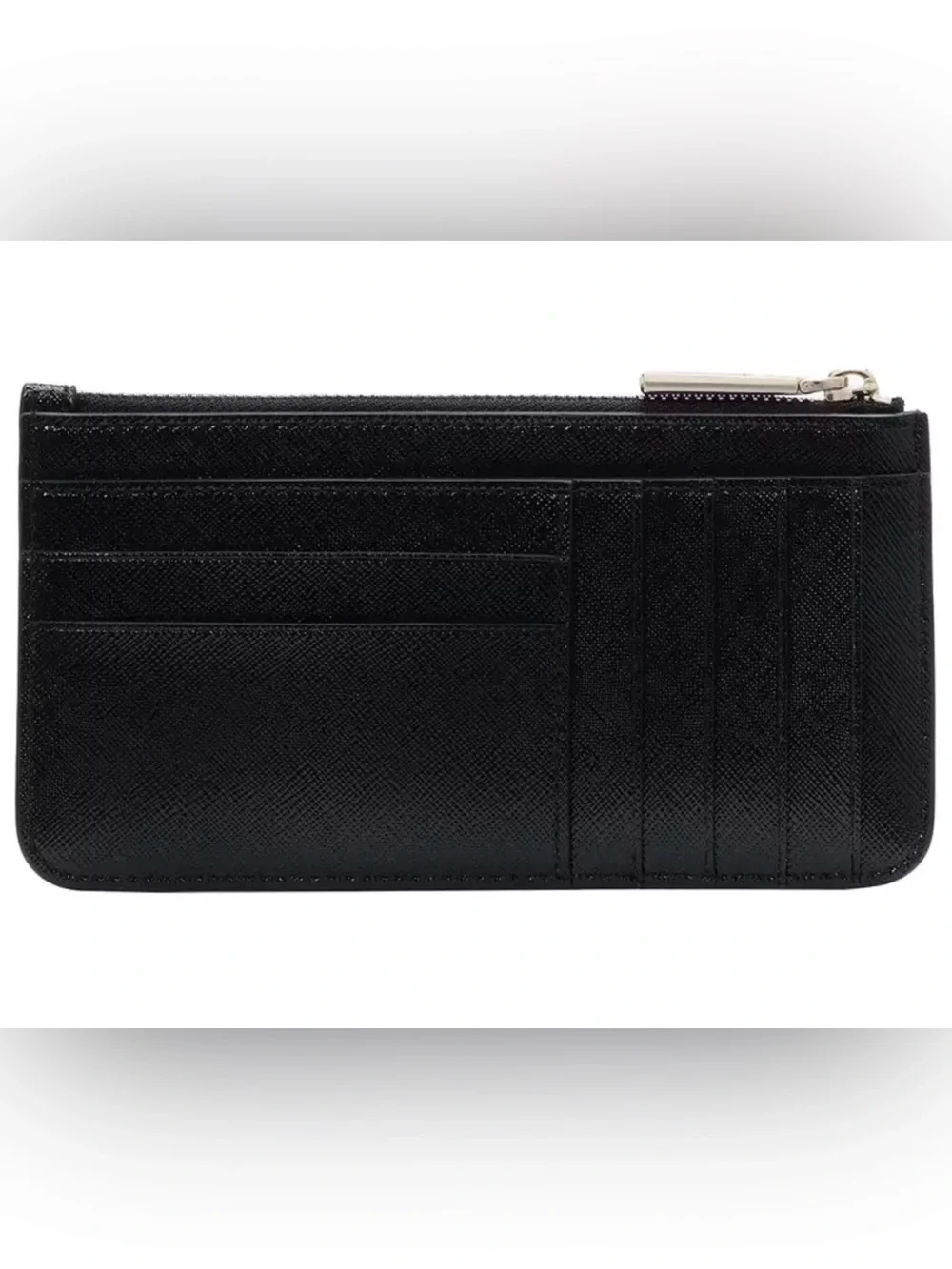 Kate Spade Black Saffiano Leather Zip Card Wallet
